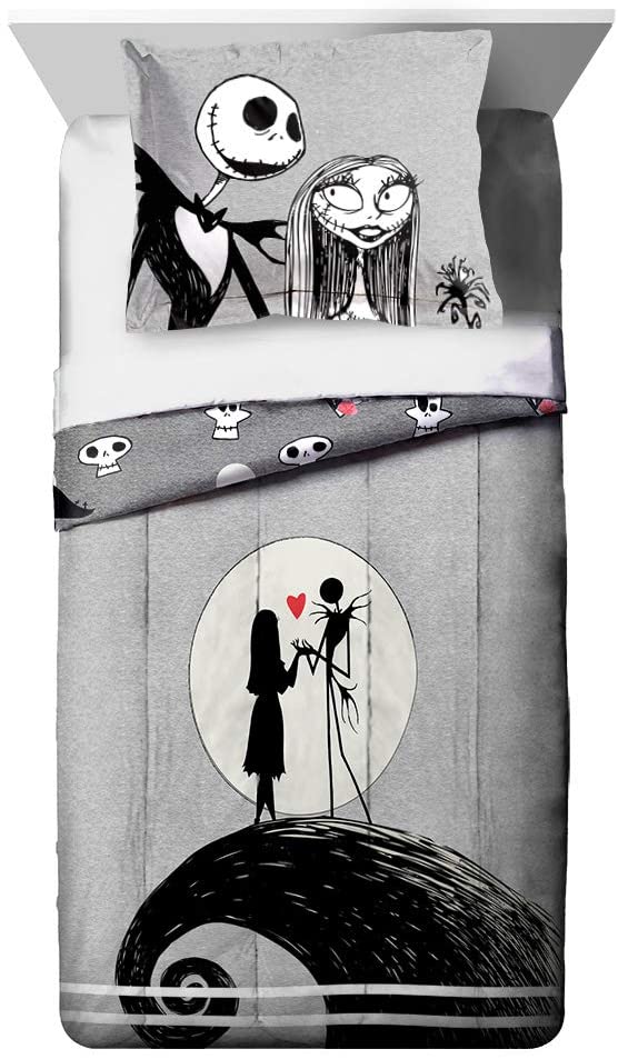 Price:$49.99 Nightmare Before Christmas Moonlight Full/Queen Comforter & Sham Set - Super Soft Kids Bedding Features Jack Skellington and Sally - Fade Resistant Microfiber (Official Product) : Home & Kitchen