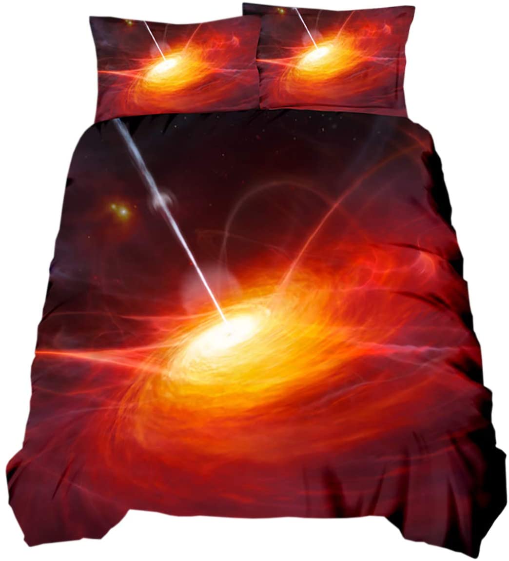 Price:$16.99 Galaxy Quilt Cover Duvet Cover Outer Space Black Hole Bedding Set(Full 3pcs) : Home & Kitchen