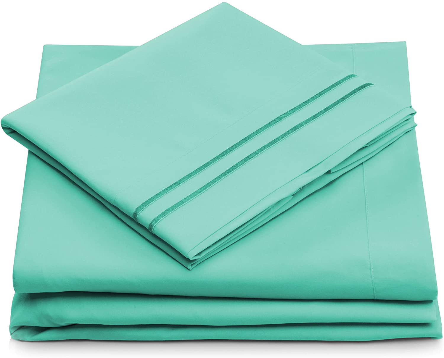Price:$35.95 XL Size Bed Sheets - Pastel Green Extra Long Bedding Set - Deep Pocket - Ultra Soft Luxury Hotel Sheets- Cool & Breathable - Wrinkle, Stain, Fade Resistant - 3 Piece : Home & Kitchen