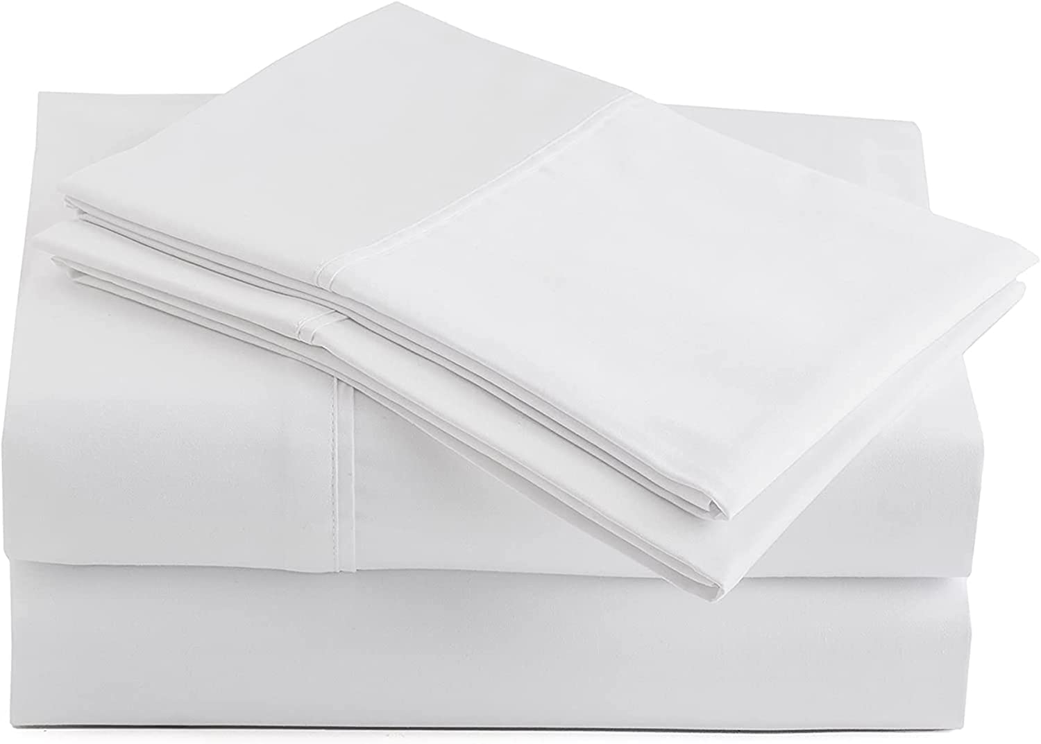 Price:$149.99 Pima - 415 Thread Count Percale - 100% Peruvian Pima Cotton - King Bed Sheet Set, White : Home & Kitchen