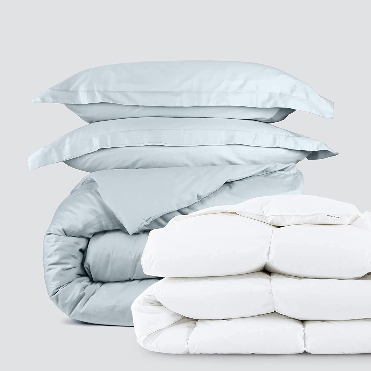 Price:$68.99 Ultimate Cotton Duvet Bundle - 3 Piece Duvet Set (Queen, Light Blue) & Goose Down Comforter (Queen) : Home & Kitchen