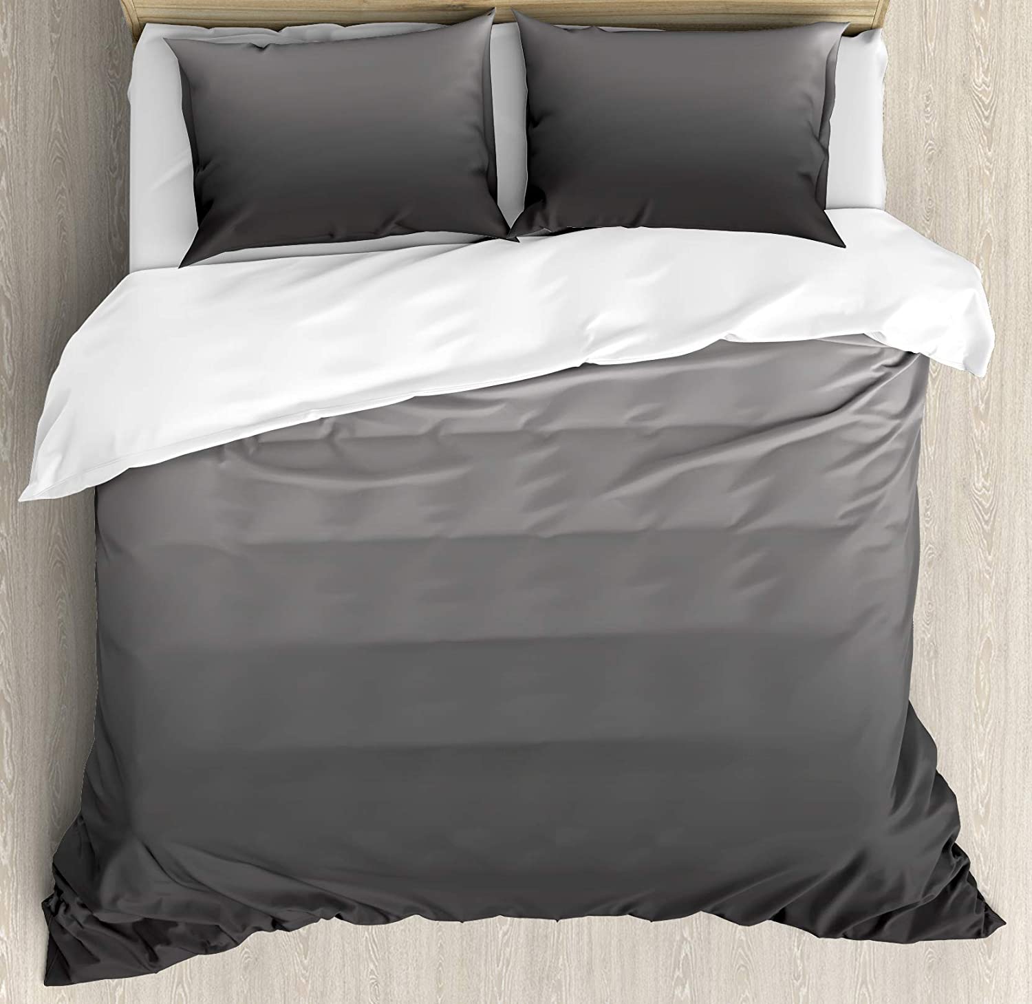 Price:$79.95 Ombre Duvet Cover Set, Smoke Fog Futuristic Inspiration Grey Colored Modern Style Design Print, Decorative 3 Piece Bedding Set with 2 Pillow Shams, Queen Size, Dark Grey : Home & Kitchen