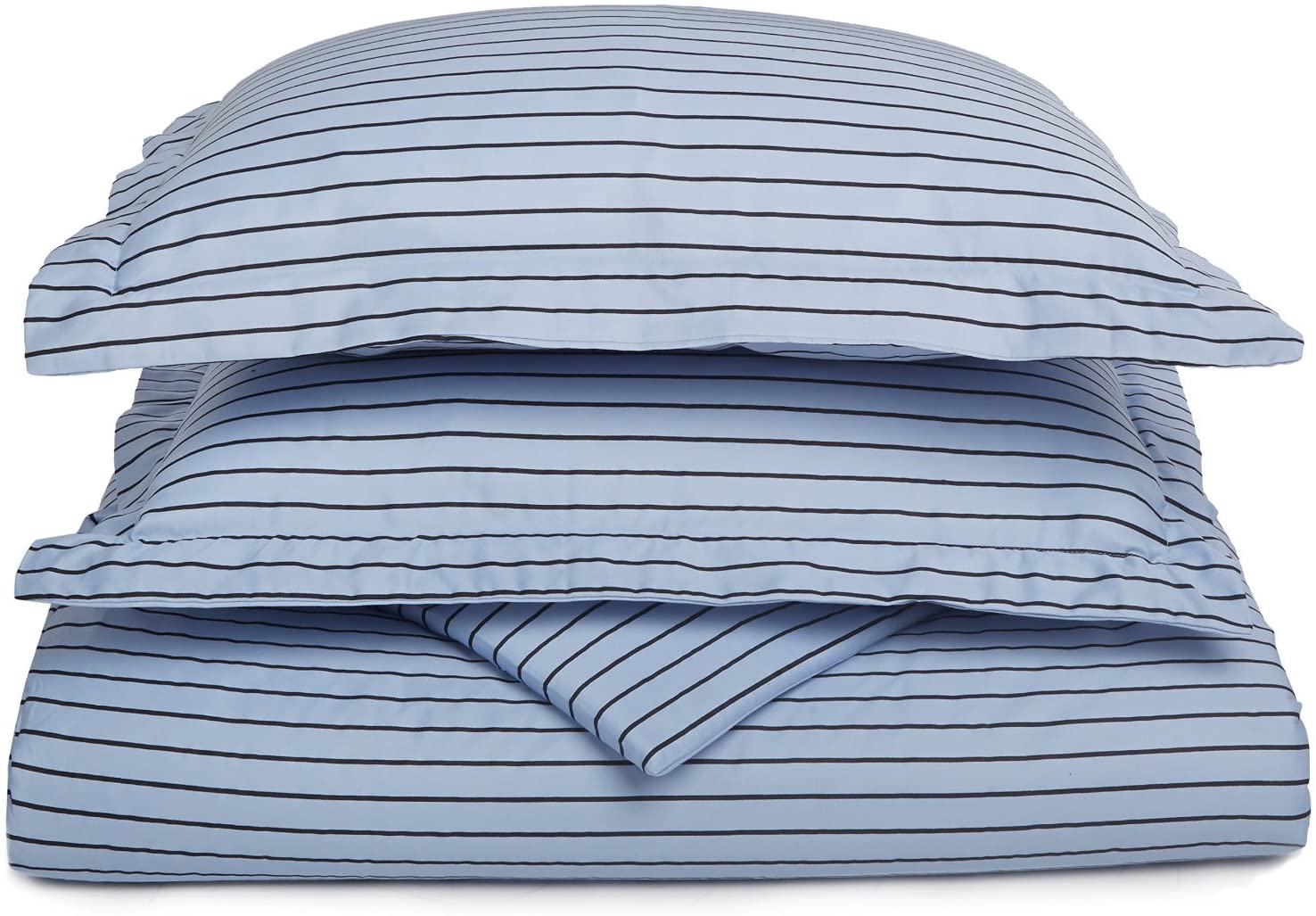 Price:$69.15 Blend 600 thread Count, Soft, Wrinkle Resistant, 3-Piece King/California King Duvet Cover Set, Bahama Striped, Blue with Black Stripes : Home & Kitchen