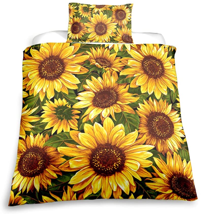 Price:$39.99 Sunflower Bedding Duvet Cover Sets Botanical Blossom Floral Flower Comforter Cover with Pillowcase for Kids and Adults Bedspread Cover(Twin, 03) : Home & Kitchen