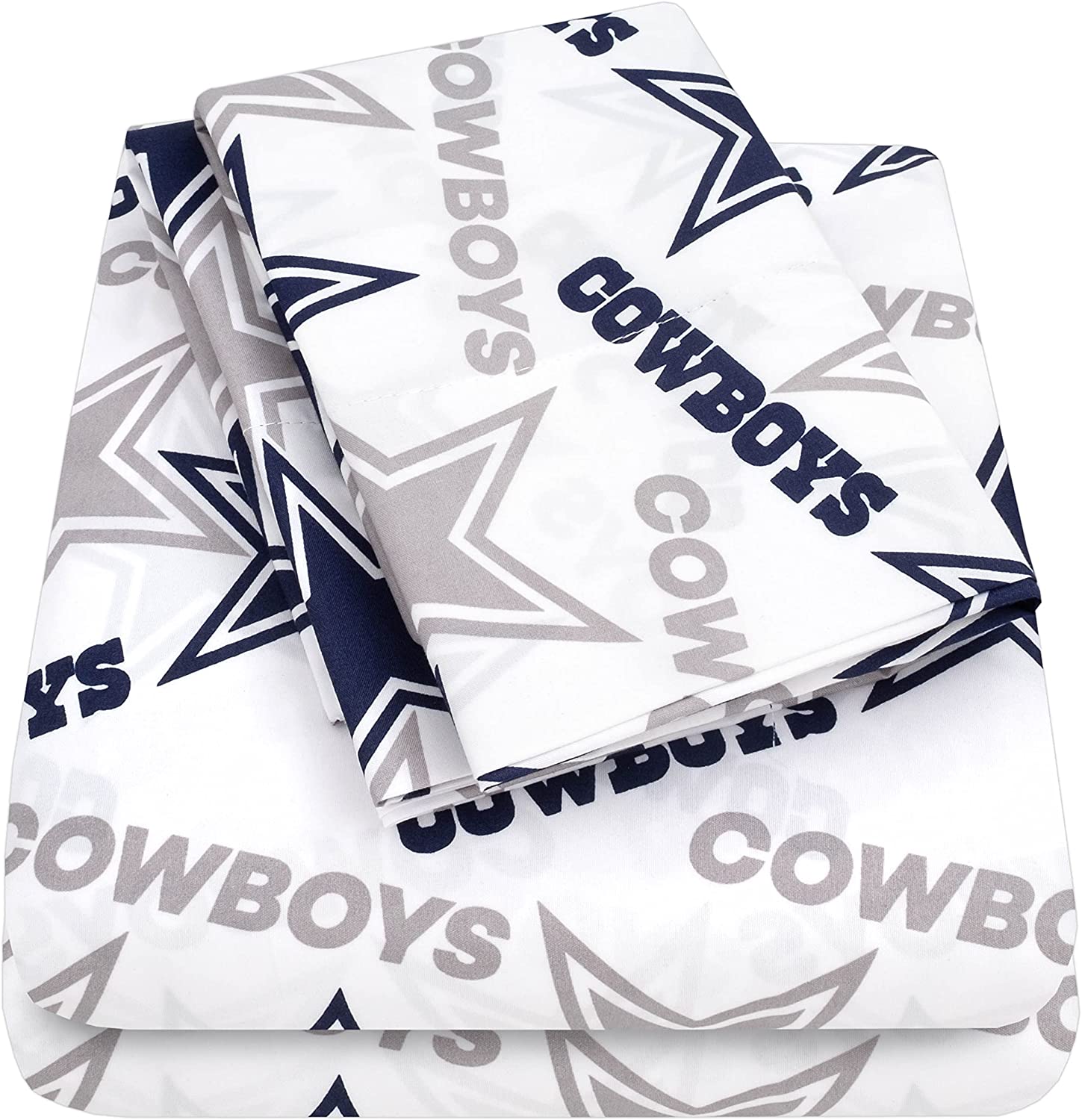 Price:$44.99 Bed Sheets Officially Licensed Luxurious Soft Fitted, Flat and Pillowcase Football Sport Bedding Set Team Print, Dallas Cowboys, Queen : Home & Kitchen