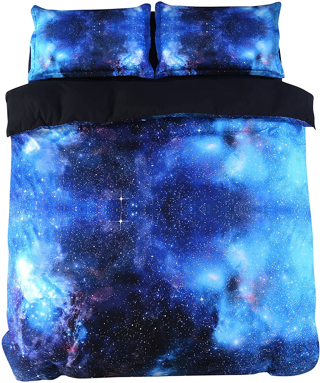 Price:$55.99 Cool Digital Print 3D Galaxy Bedding Sets Luxury Soft Stylish Home Decor Bedding 4 Piece Blue Duvet Cover with 2 Pillow Shams and 1 Sheet Full Size : Home & Kitchen