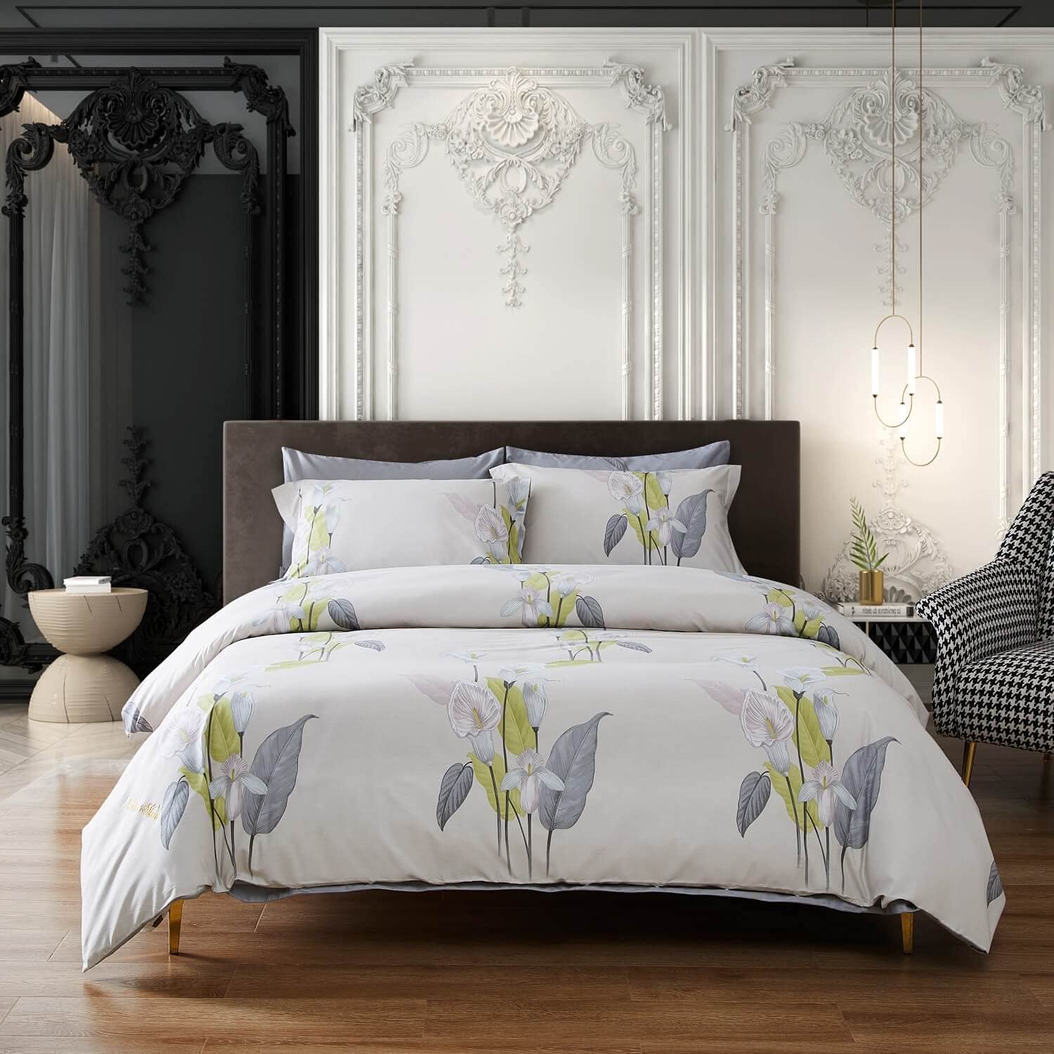 Price:$199.00 Size 6 Piece 100% Cotton Duvet Cover Set, Bloomon - Dolce Mela Bedding DM822K : Home & Kitchen