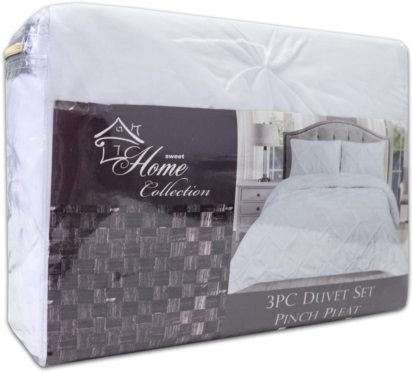 Price:$18.61 Home Collection 3 Piece Luxury Pinch Pleat Pintuck Fashion Duvet Set, King, White : Home & Kitchen