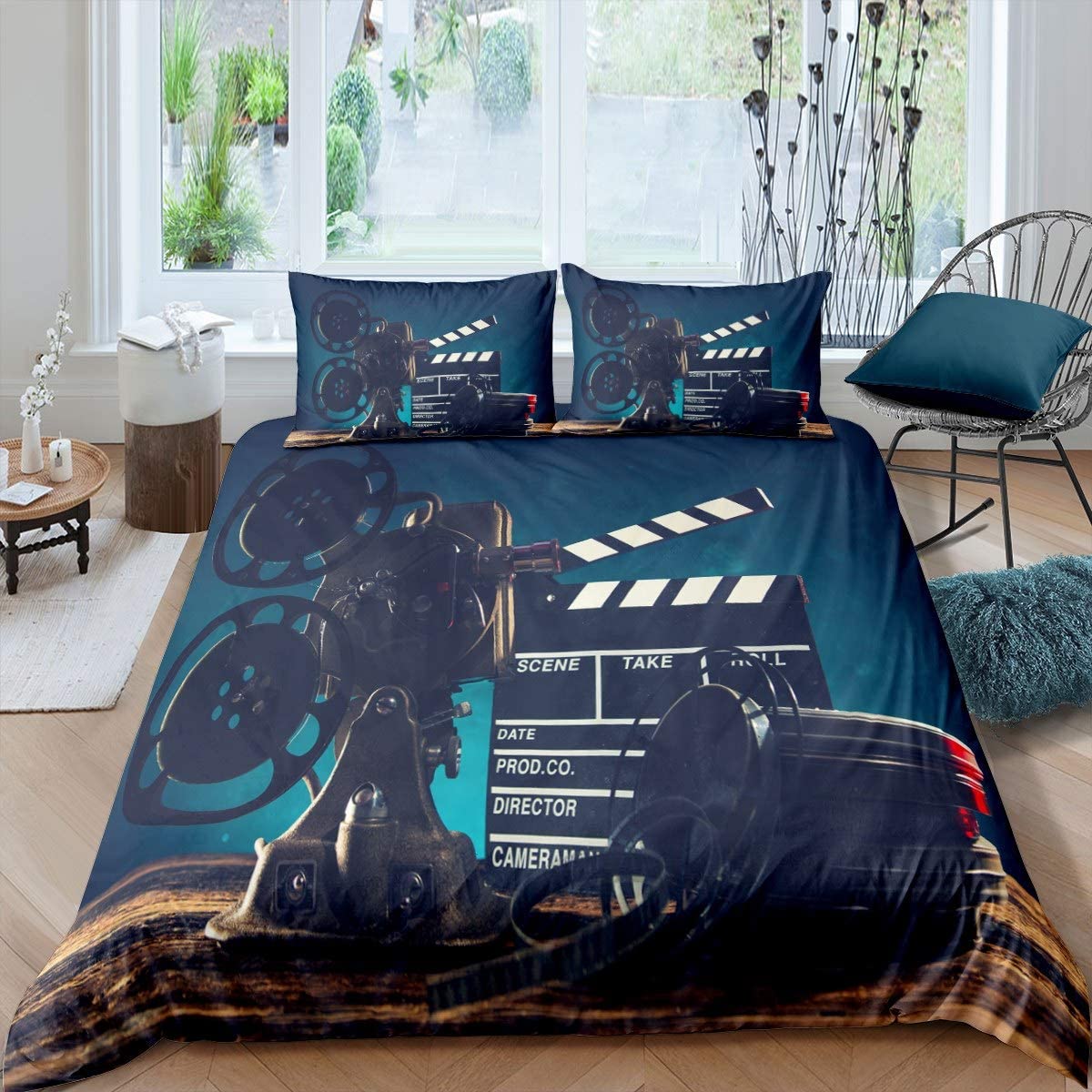 Price:$25.00 Retro Projector Duvet Cover Movie Theme Bedding Set Film Equipment Comforter Cover for Boys Girls Kids Room Decor Lightweight Vintage Style Bedspread Cover Twin Size with 1 Pillow Case : Home & Kitchen