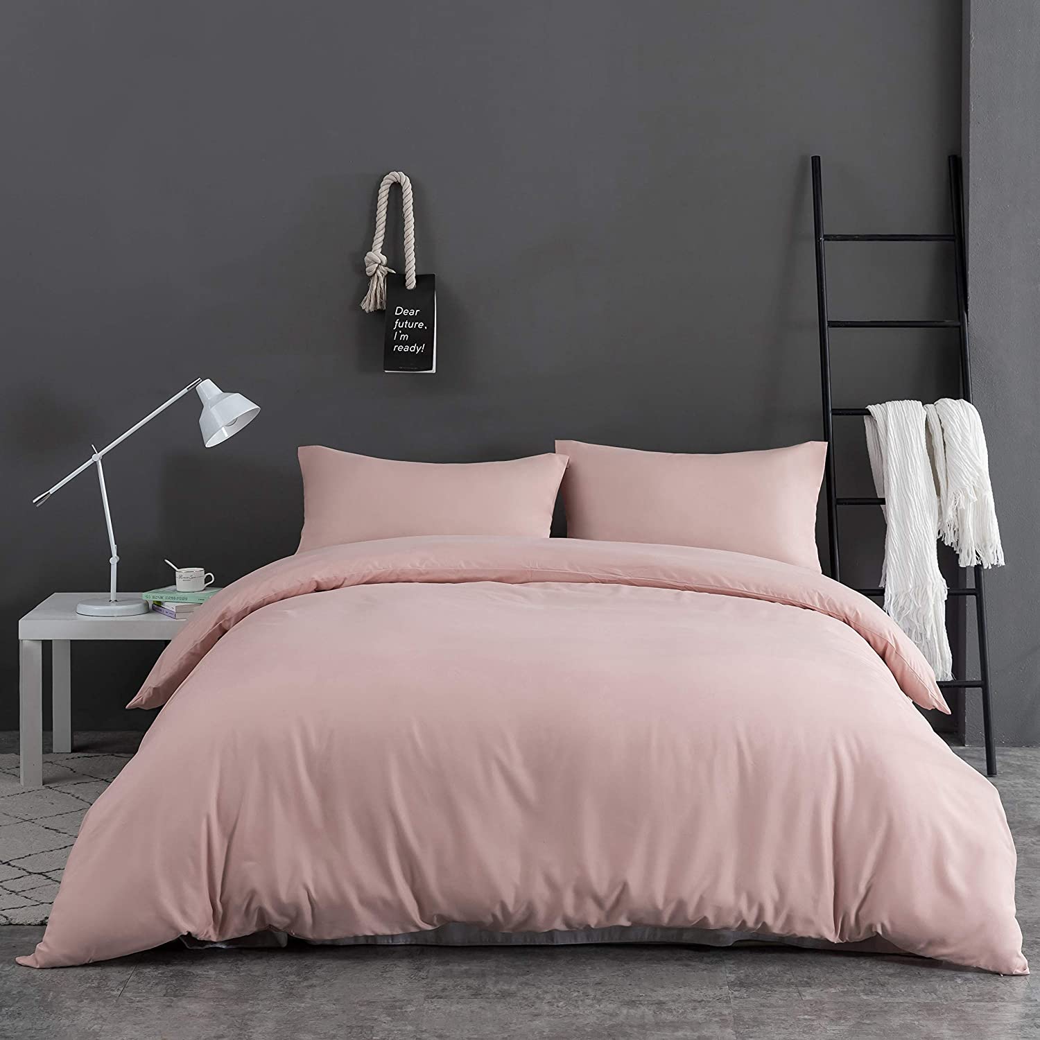 Price:$22.99 Duvet Cover Full Pink 3 Pieces Set Solid Color Soft Double Brushed Microfiber Comforter Cover with Zipper Clousre : Home & Kitchen