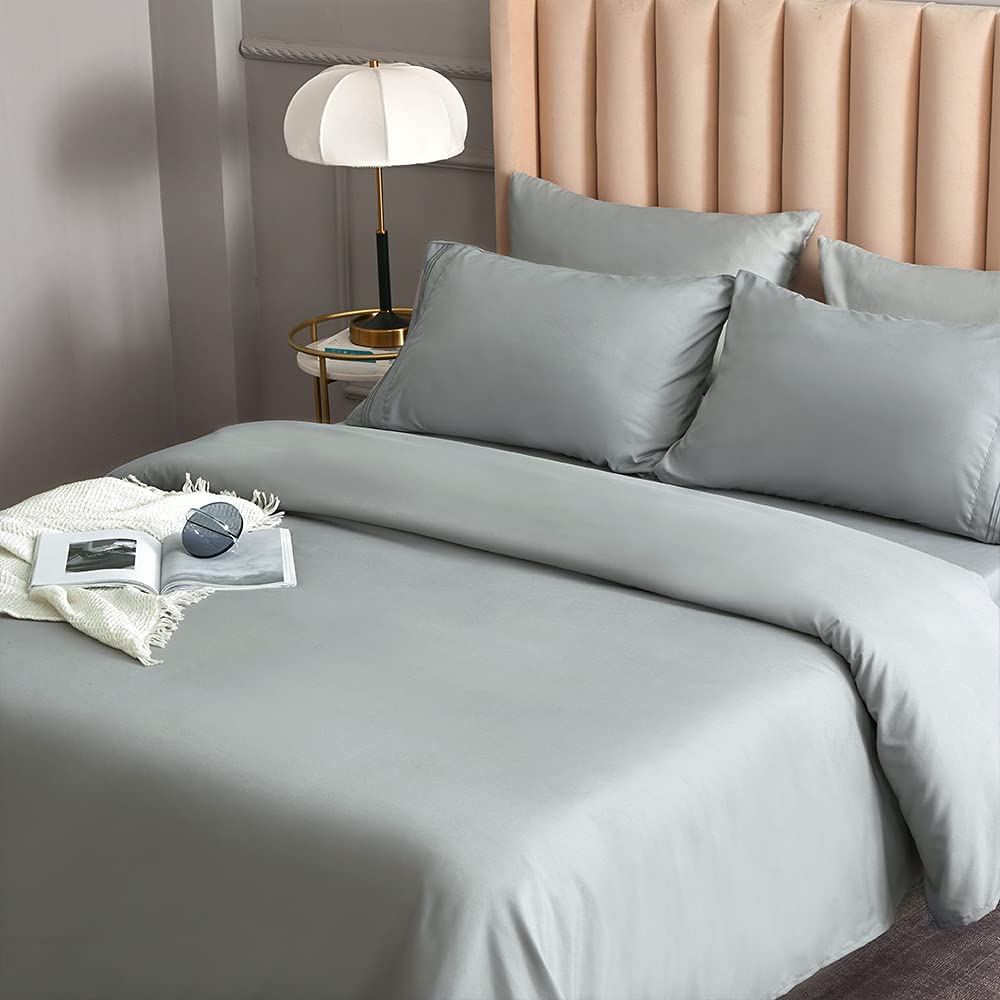 Price:$22.89 Bed Sheet Set - Brushed Microfiber Bedding - Bedding Sheets & Pillowcases - Deep Pockets - Easy Fit - Breathable & Cooling Sheets - 4 Piece King Light Gray : Home & Kitchen