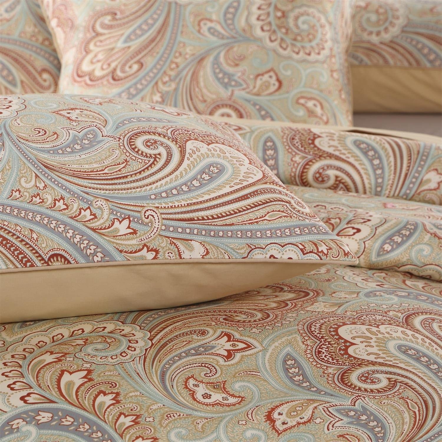 Price:$119.00 Duvet Cover King Size Hotel Collections Gold Classy Paisley Regal Themed 3PCS + 2 PCS Standard Pillowcase Set : Home & Kitchen