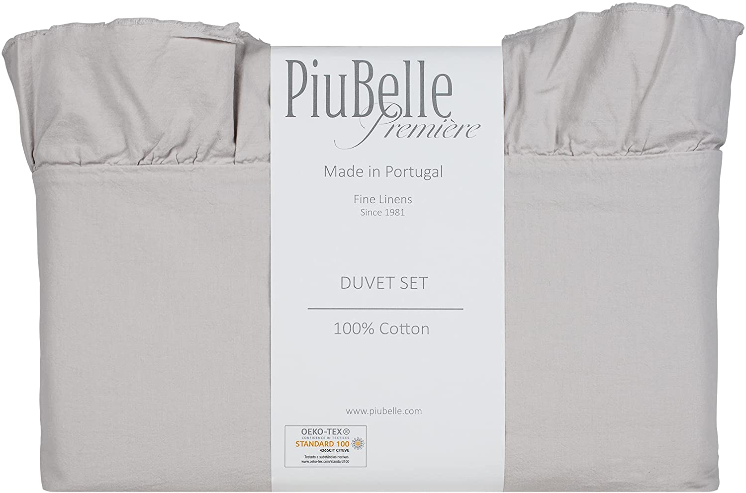 Price:$119.86 Premiere Piubelle Queen Size 3 Piece Dove Gray Ruffled Duvet Comforter Quilt Cover Set Luxury Shabby Chic French Country Cottage Style 100percent Cotton : Home & Kitchen