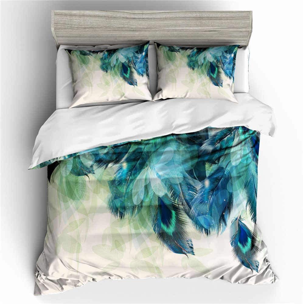 Price:$49.99 Peacock Feathers Bedding Comforter Cover King Size Lightweight Microfiber Artistic Design, Comfortable Breathable and Soft Duvet Cover Set for Kids Children Teens : Home & Kitchen