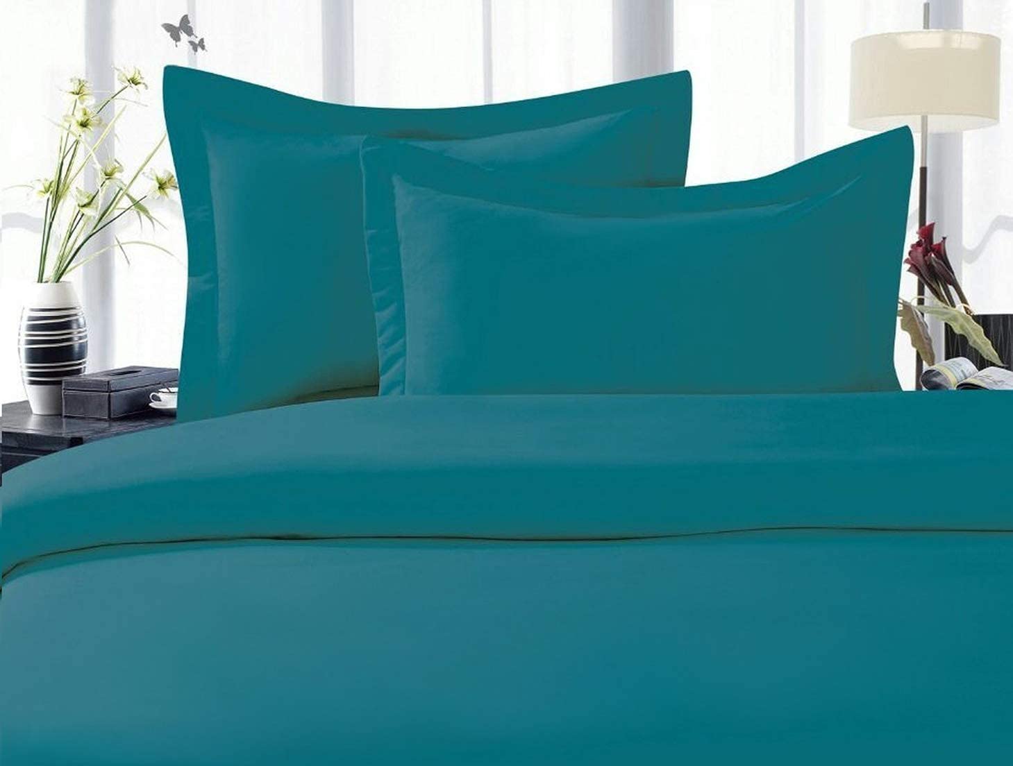 Price:$22.99 Linen Best, Softest, Coziest Duvet Cover Ever! 1500 Thread Count Egyptian Quality Luxury Super Soft Wrinkle Free 2-Piece Duvet Cover Set , Twin/Twin XL, Turqouise : Home & Kitchen