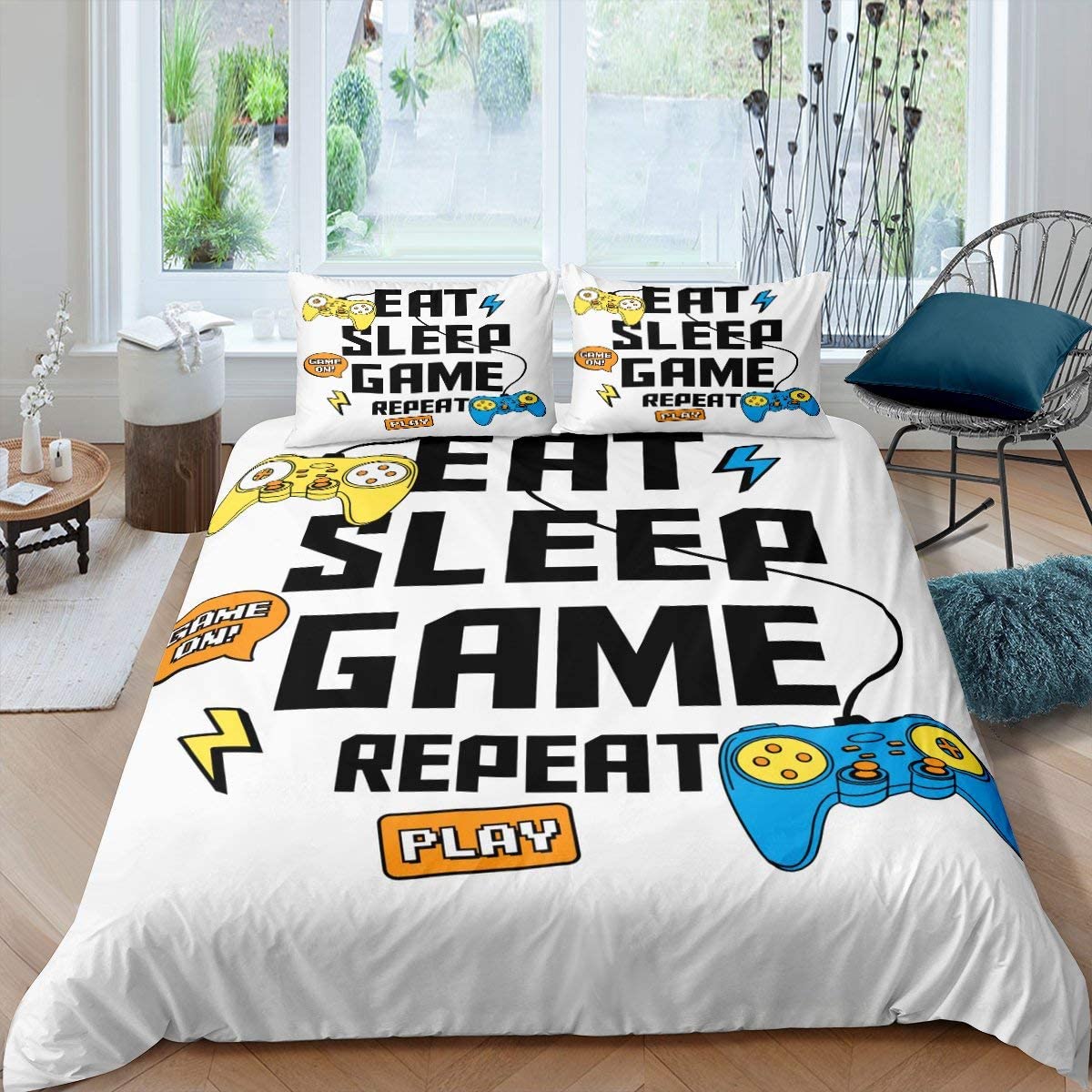 Price:$45.00 Gamepad Bedding Set for Boys Queen Size Modern Gamer Comforter Cover Video Games Duvet Cover Kids Colorful Action Buttons Printed Quilt Cover Gaming Bedspread for Boys Girls Bedroom Decor : Home & Kitchen