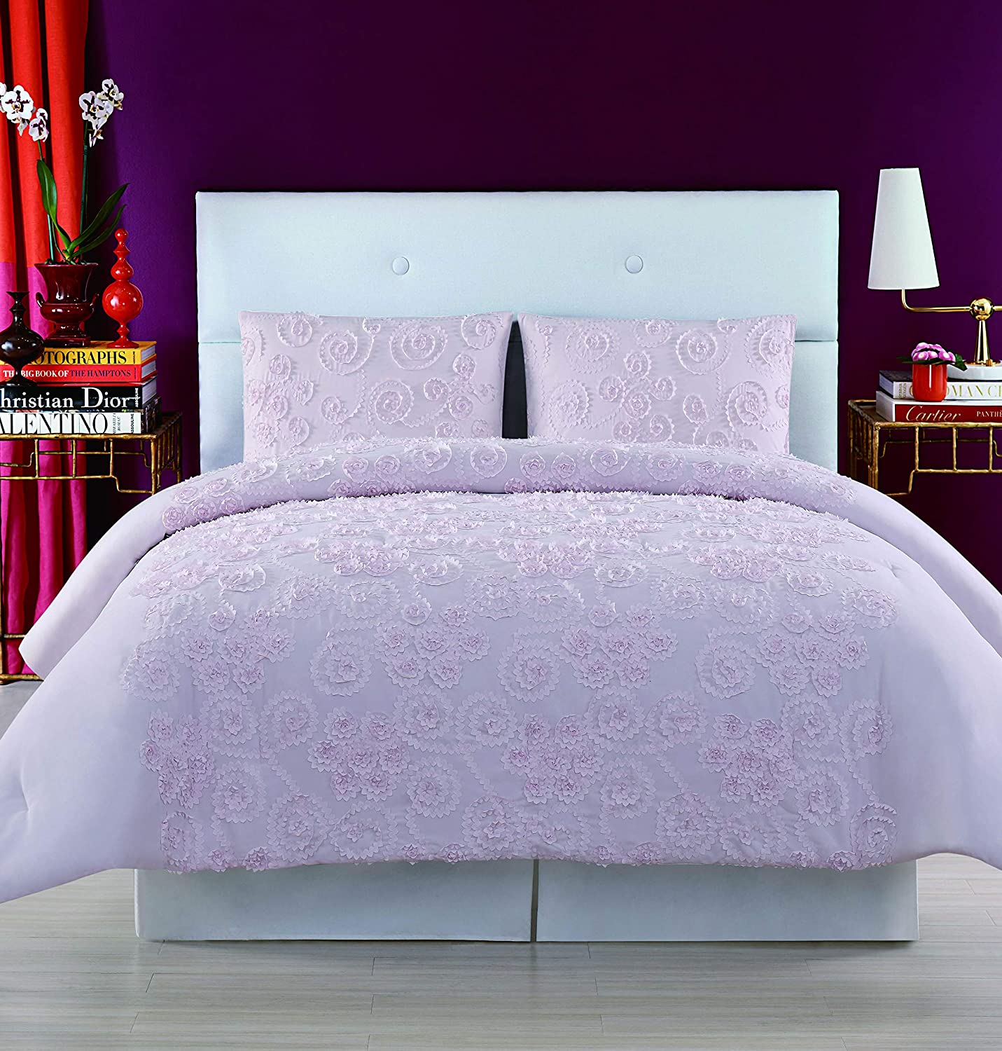 Price:$119.99 Siriano Pretty Petals King Duvet Cover Set, Blush : Everything Else