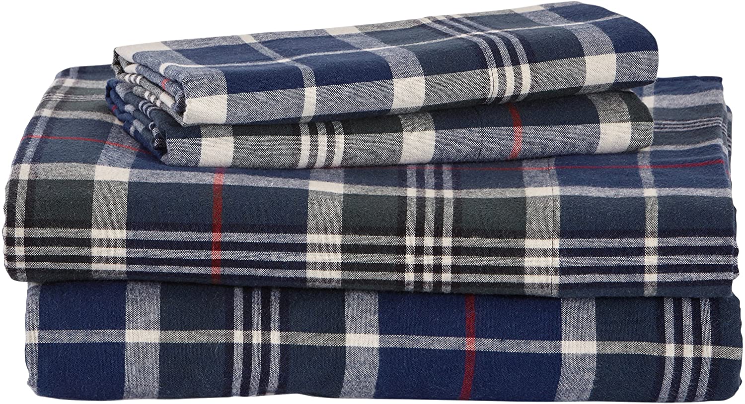 Price:$92.67 Brand – Stone & Beam Rustic 100% Cotton Plaid Flannel Bed Sheet Set, Easy Care, King, Blue and Green : Home & Kitchen