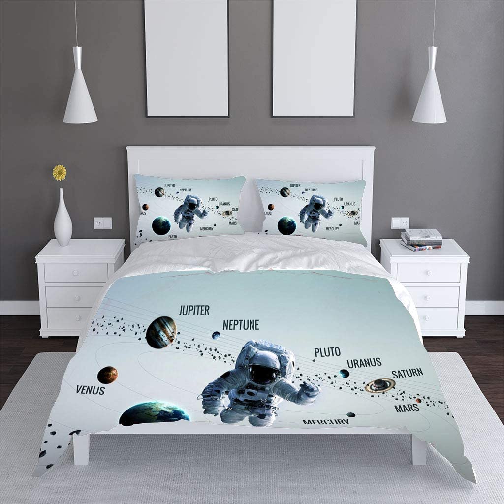 Price:$24.99 Twin Size Bedding Set 3PCS Galaxy Bedding Set for Teens Boys and Girls Duvet Cover Set 3 Pieces 1 Duvet Cover 2 Pillowcases (No Comforter) : Home & Kitchen