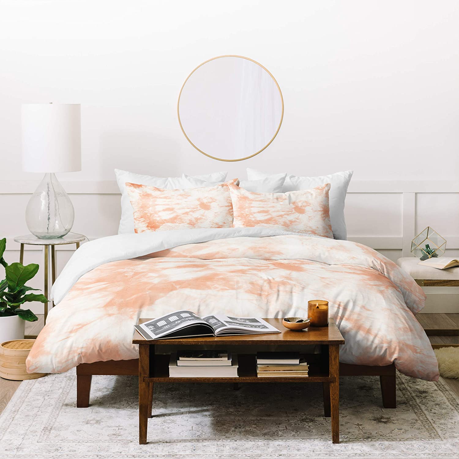 Price:$121.00 Designs Amy Sia Tie Dye 3 Peach Duvet Set with Two Pillow Shams, Queen/Full, Orange : Home & Kitchen