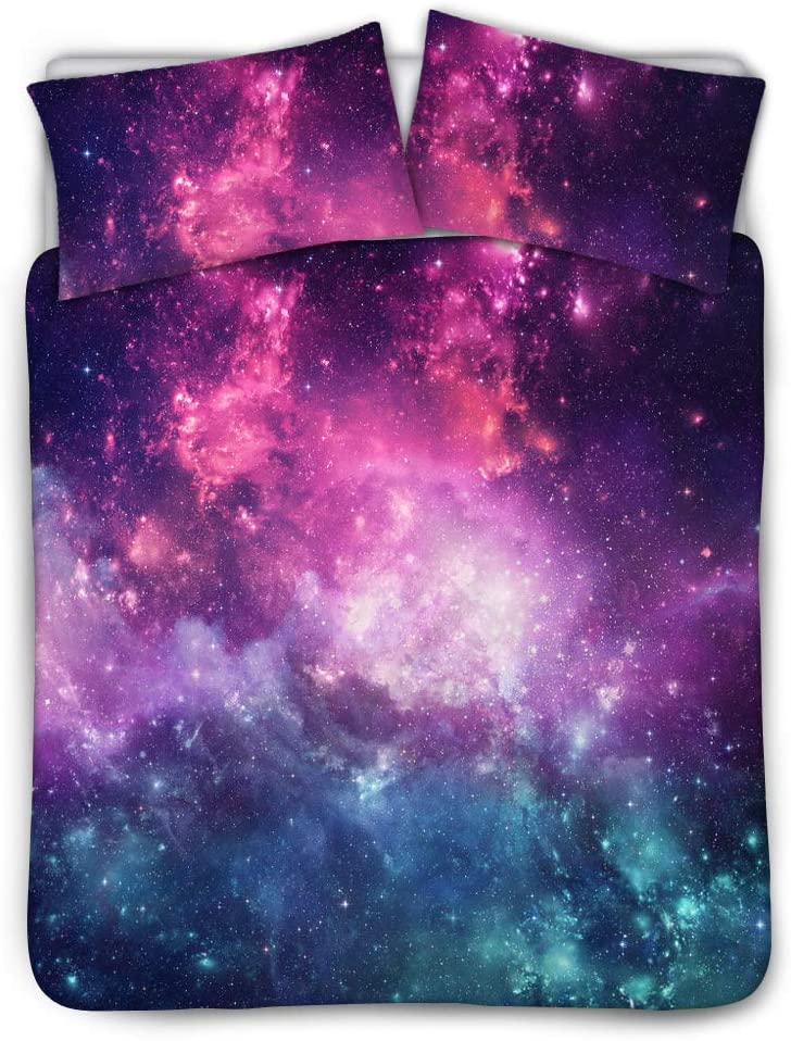 Price:$37.79 Galaxy Bedding Kids Duvet Cover Set with 2 Pillows Case Soft Comforter Bedding Covers - Black Lining, Twin Size : Home & Kitchen