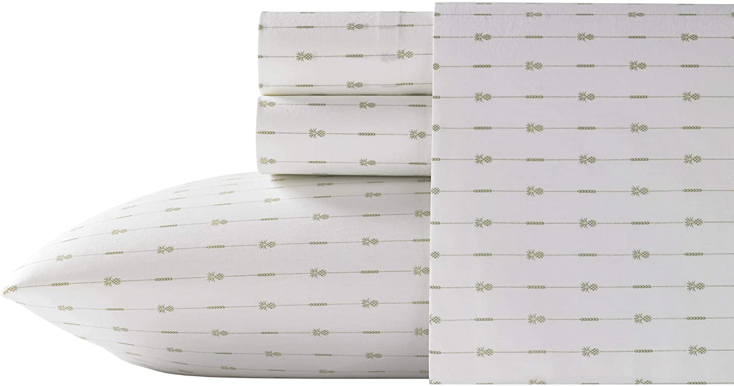Price:$89.99 Bahama 223615 Pineapple Pinstripe Sheet Set, Green, King : Clothing, Shoes & Jewelry