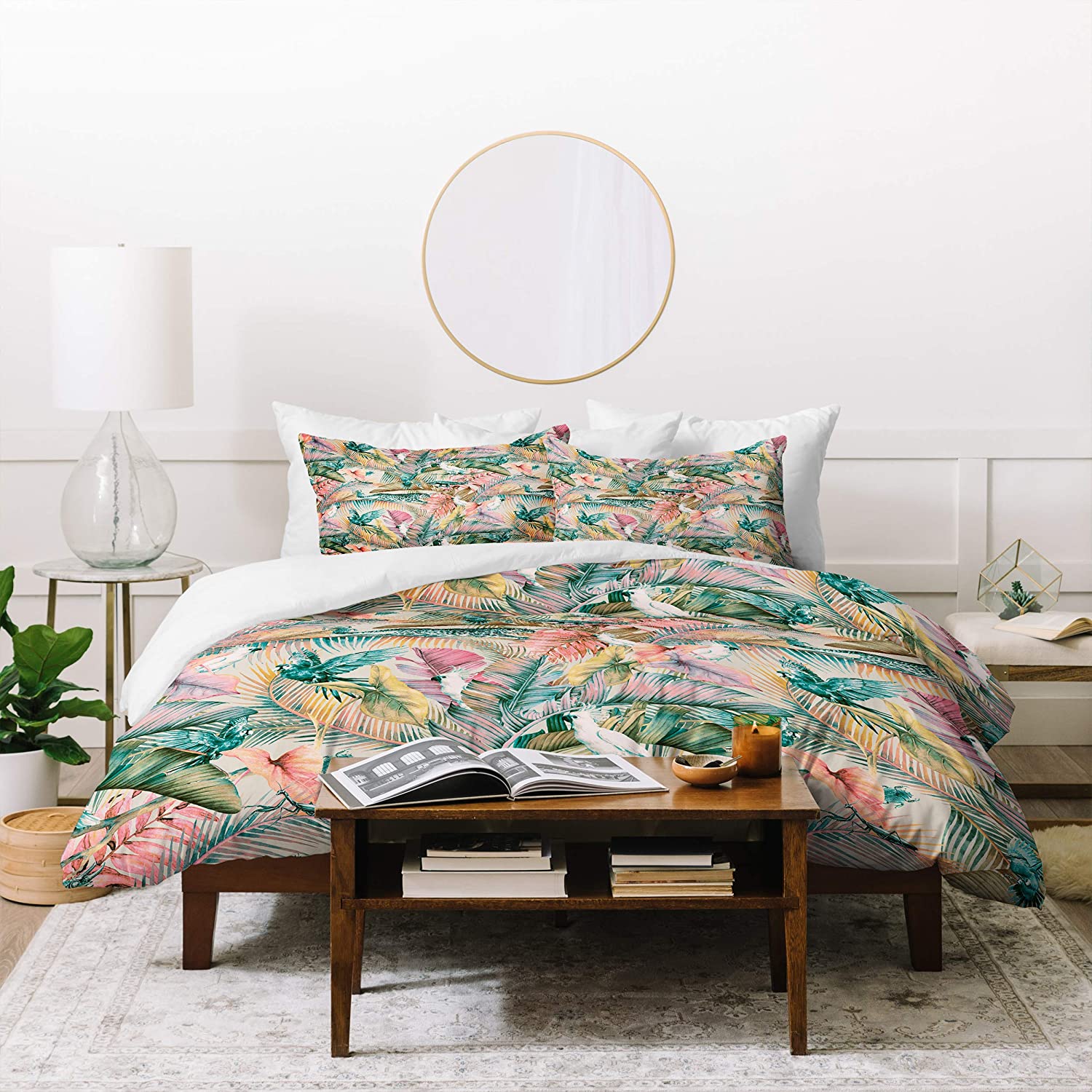 Price:$203.06 Designs Marta Barragan Camarasa Pink Sunset in The Jungle Duvet Set with Two Pillow Shams, King, Multi : Everything Else