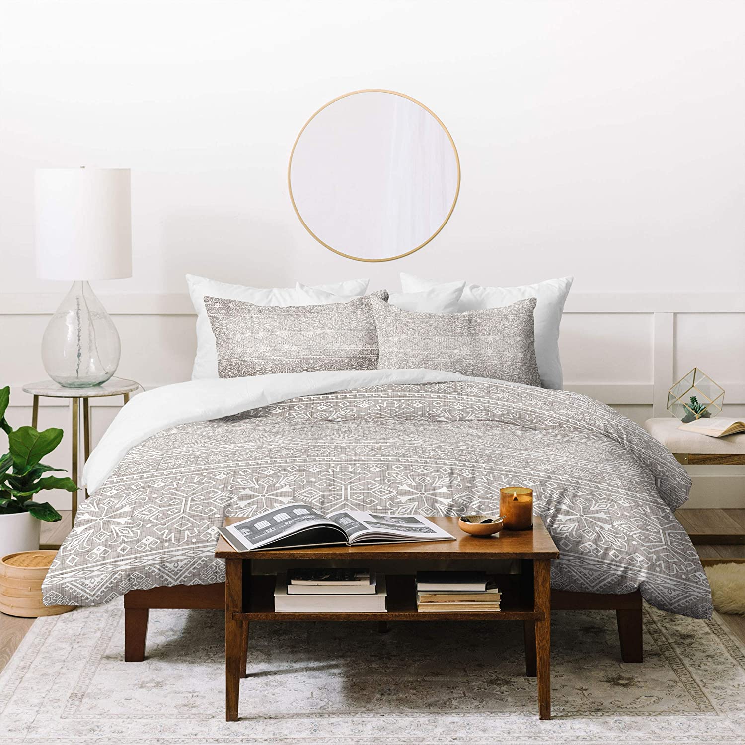 Price:$132.65 Designs Heather Dutton Grand Bazaar Linen Duvet Set with Pillow Sham, Twin, Gray : Everything Else