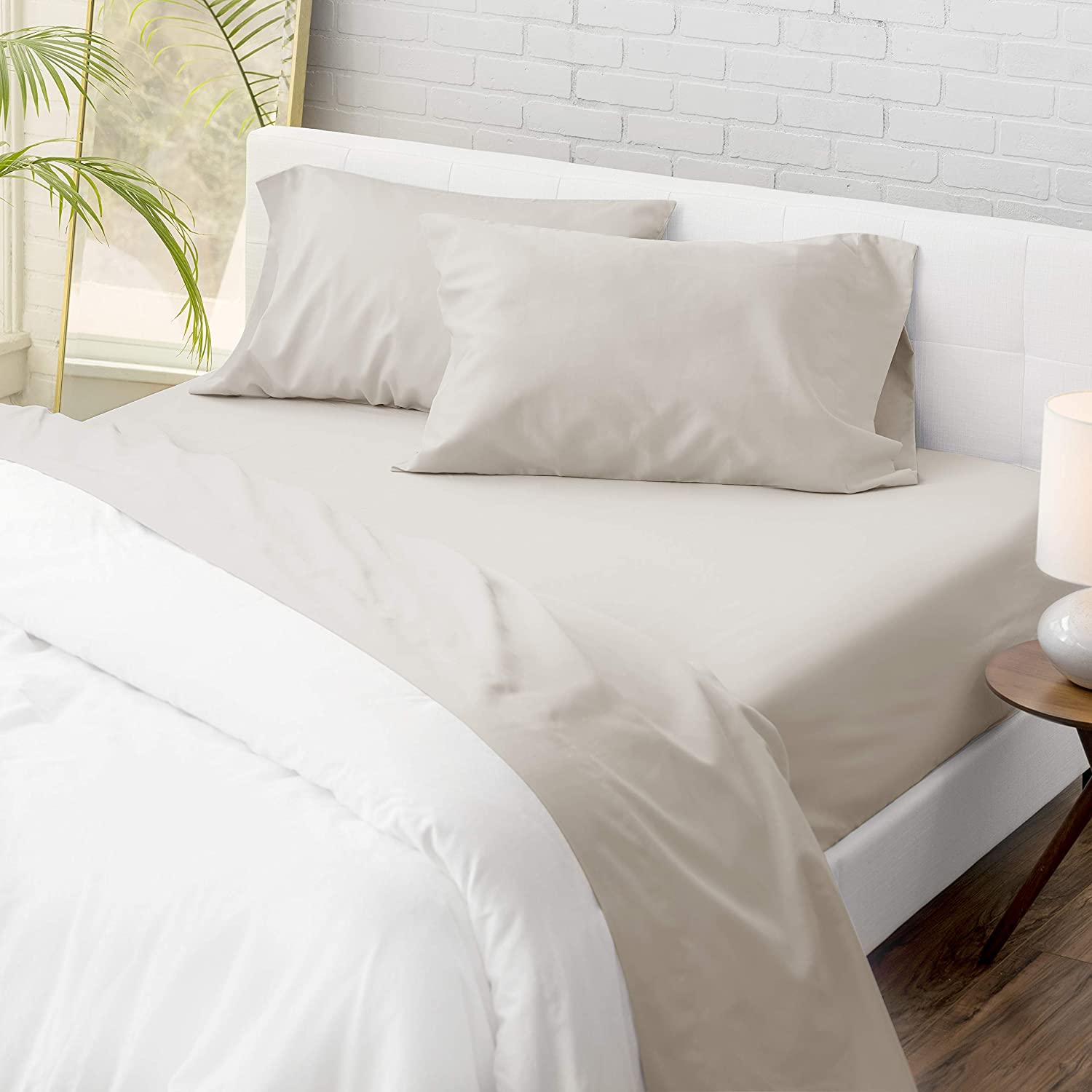 Price:$54.99 320 Thread Count Cotton Rayon Bamboo Viscose Sheet Set - King Size - 4 Piece - Soft & Smooth - Breathable - Cool & Crisp - Deep Pocket - Easy fit - Taupe : Home & Kitchen