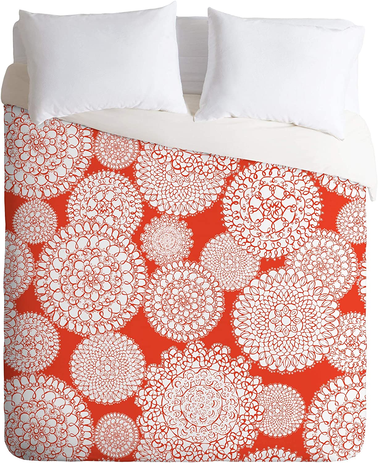 Price:$60.90 Designs Heather Dutton Delightful Doilies Saffron Duvet Cover with Pillowcase(s), King, Orange : Everything Else