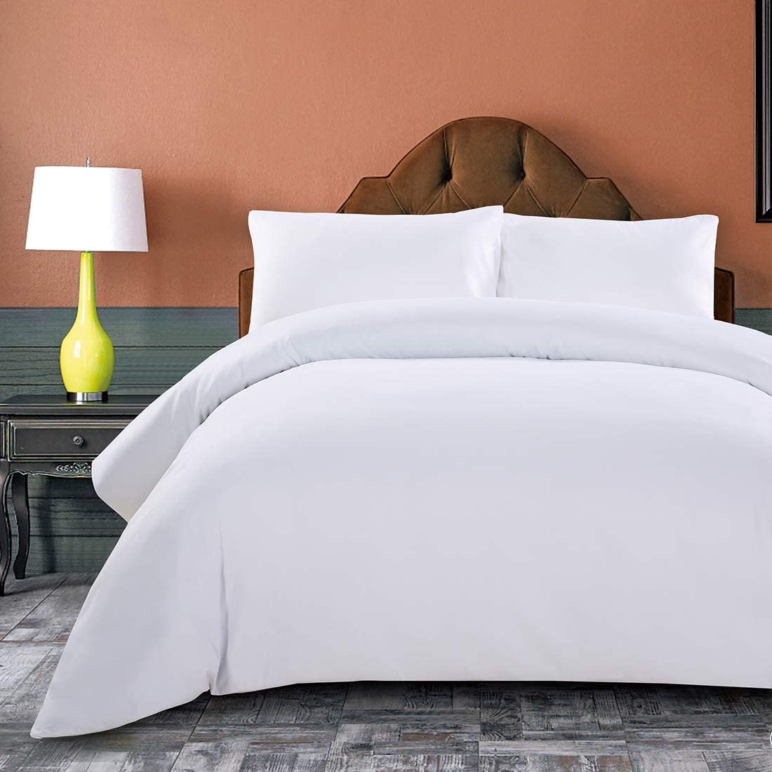 Price:$36.99 White King Bedding Duvet Cover Sets-Premium with Zipper Closure Wrinkle Soft Fade Resistant-3 Pcs-1 Soft Microfiber Comforter Cover Matching 2 Pillowcases-Size (White, King) : Home & Kitchen