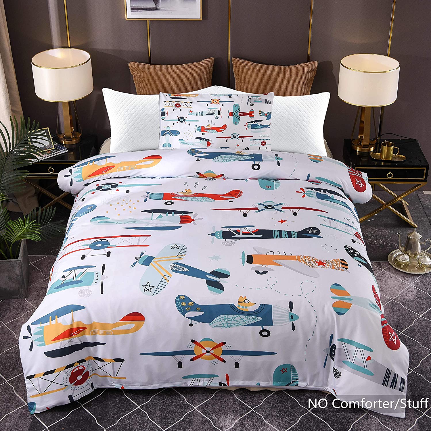 Price:$29.99 Airplane Toddler Kids Duvet Cover Full, Ultra Soft Lightweight Microfiber Bedding Duvet Cover Set,1 Duvet Cover and 2 Pillowcases, No Comforter : Home & Kitchen