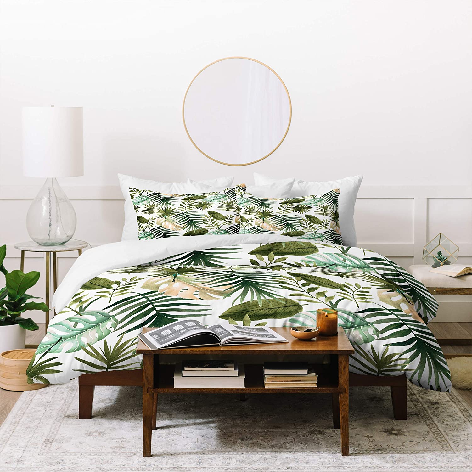 Price:$177.10 Designs Marta Barragan Camarasa Painting Watercolor Leaves Duvet Set with Two Pillow Shams, Full/Queen, Green : Everything Else