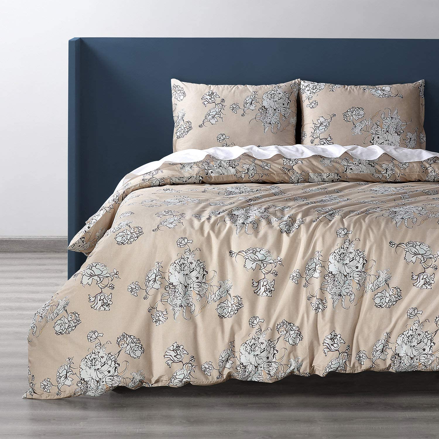 Price:$70.66 Fabrics Furnishings Bancroft Tan Cotton Percale Printed Duvet Cover Set, Queen : Home & Kitchen