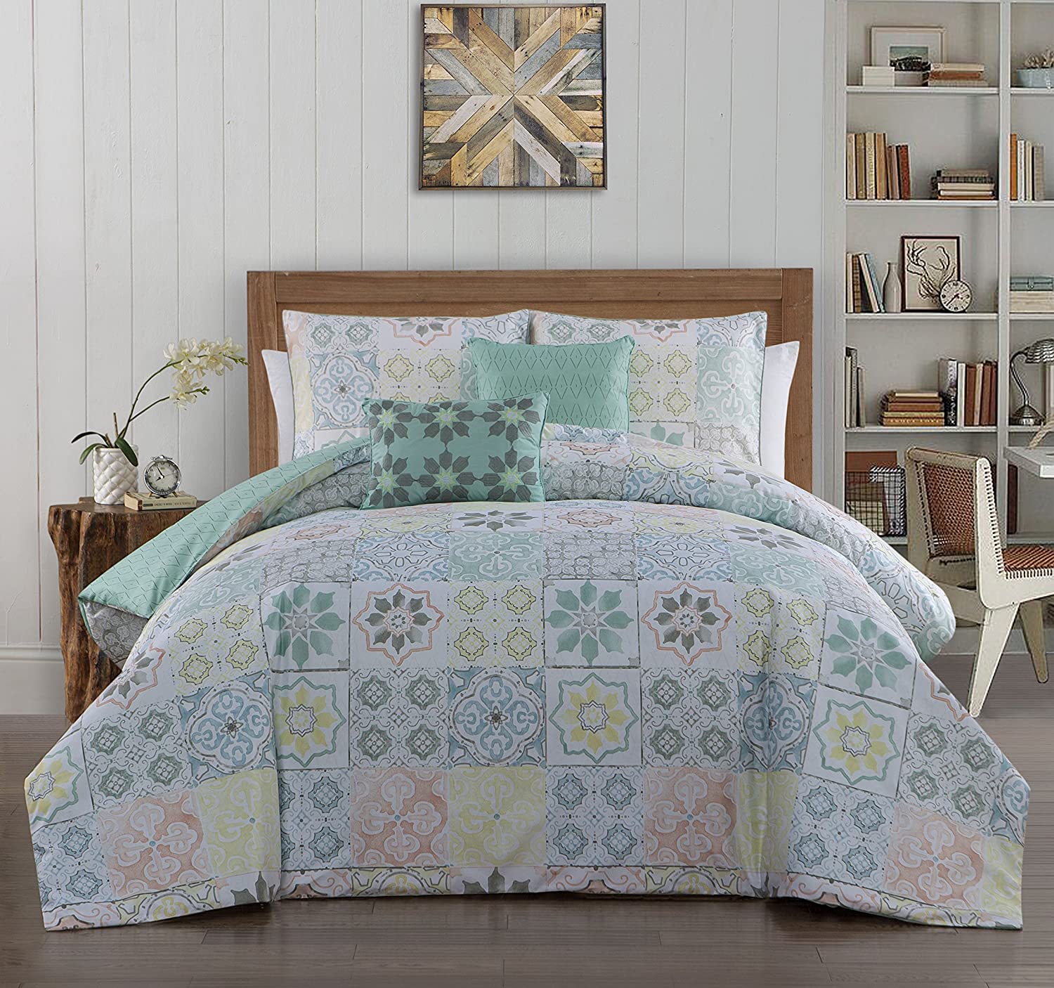 Price:$50.03 Manor Cruz 5-Piece Duvet Cover Set, Multicolor, King : Home & Kitchen