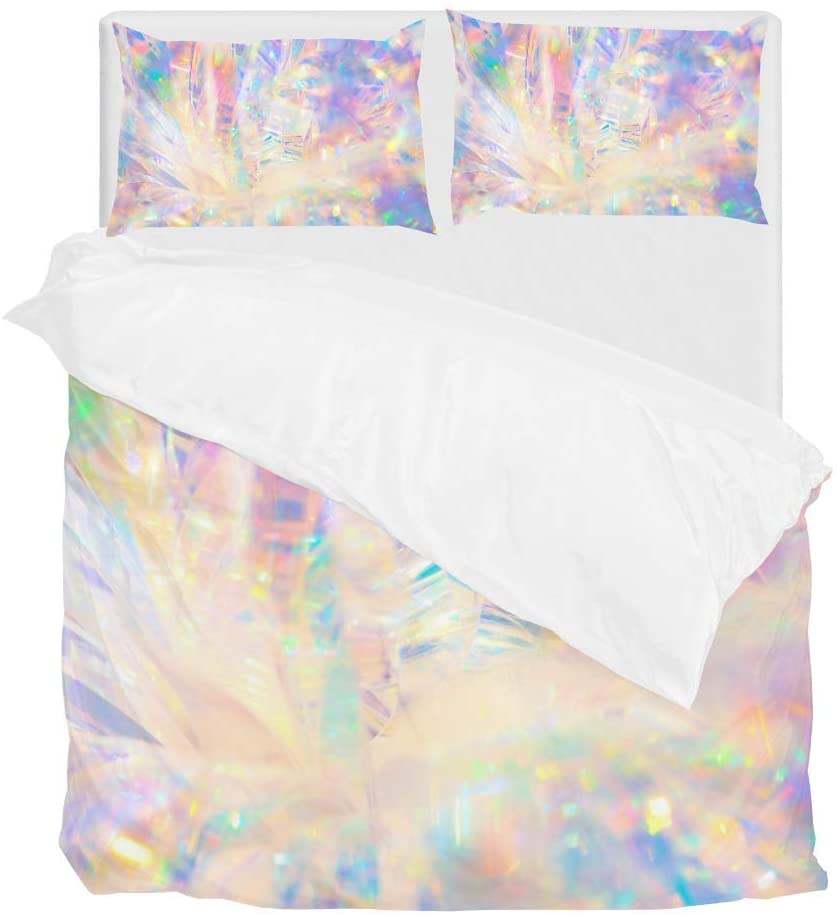 Price:$30.99 Carpenter Bedding Quilt Cover Set 3-Piece Suit Holographic Iridescent Metallic 1 Duvet Cover 1 Pillowcase,Twin : Home & Kitchen
