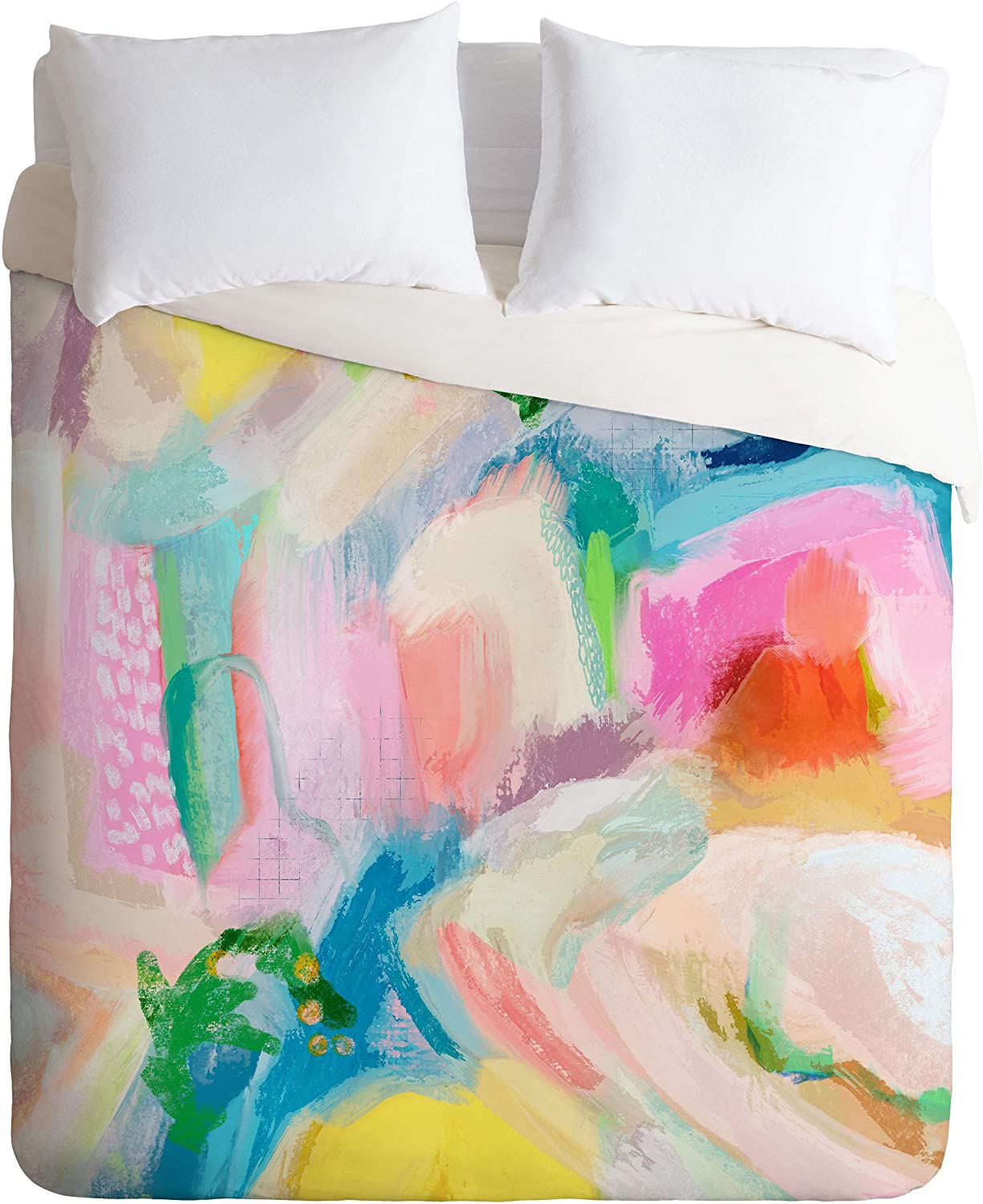 Price:$68.32 73529-dvwseq Sewzinski Community Garden Duvet Set with Pillowcase(s), Queen/Full, Multi : Home & Kitchen