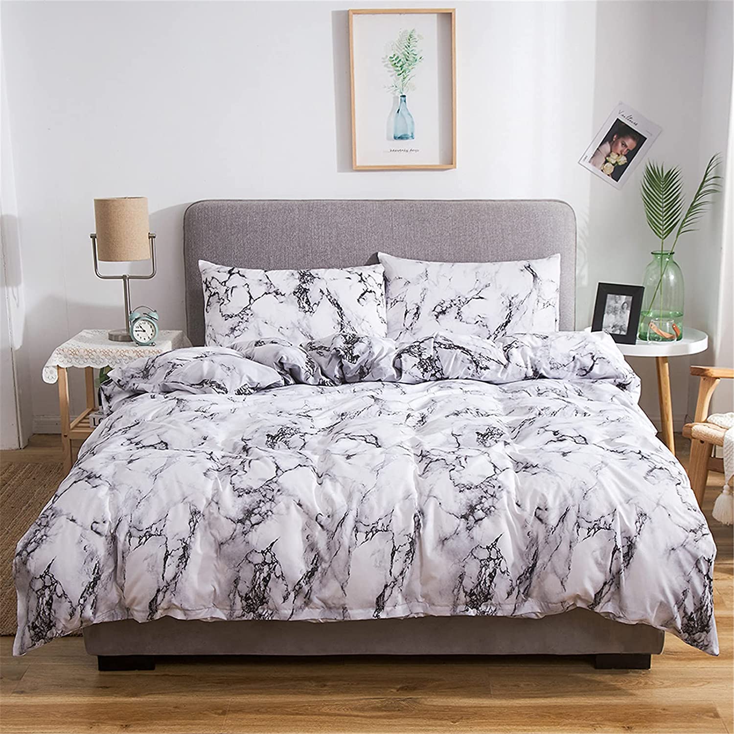 Price:$41.99 Marble Duvet Cover Set Home Bedding Cover Pillowcase 3 Pieces Bedroom : Home & Kitchen