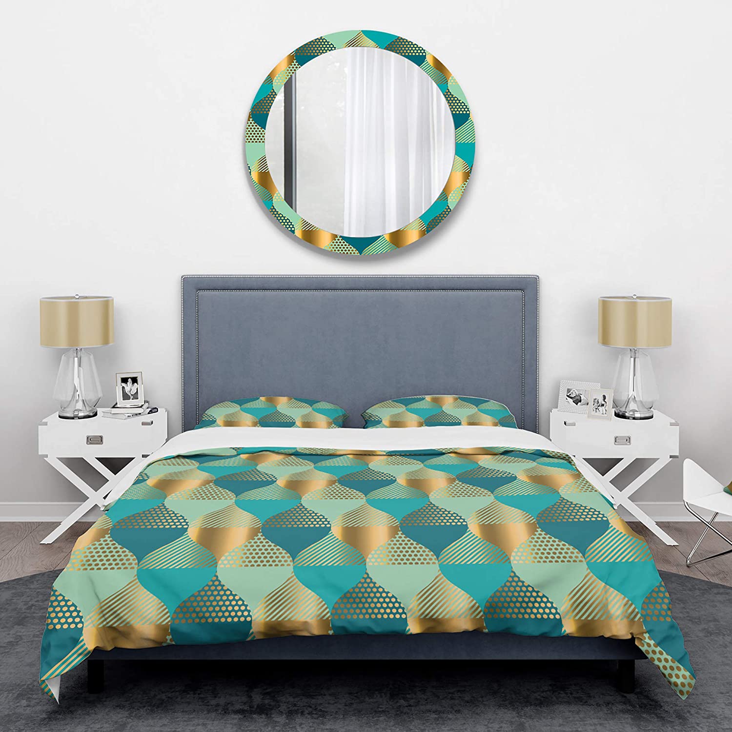 Price:$120.04 'Luxury Retro Drops II' Mid-Century Modern Duvet Cover Set : Home & Kitchen