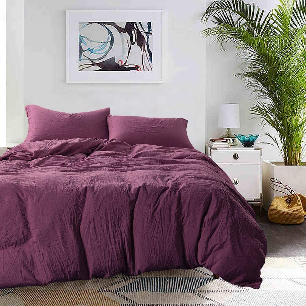 Price:$99.99 Duvet Cover Queen/Full Size,100% Cotton Solid Color 3 Piece Comforter Cover Sets, Luxury Bedding Duvet Cover Soft and 600 Thread Count,Breathable with Zipper Closure & Corner Ties : Home & Kitchen