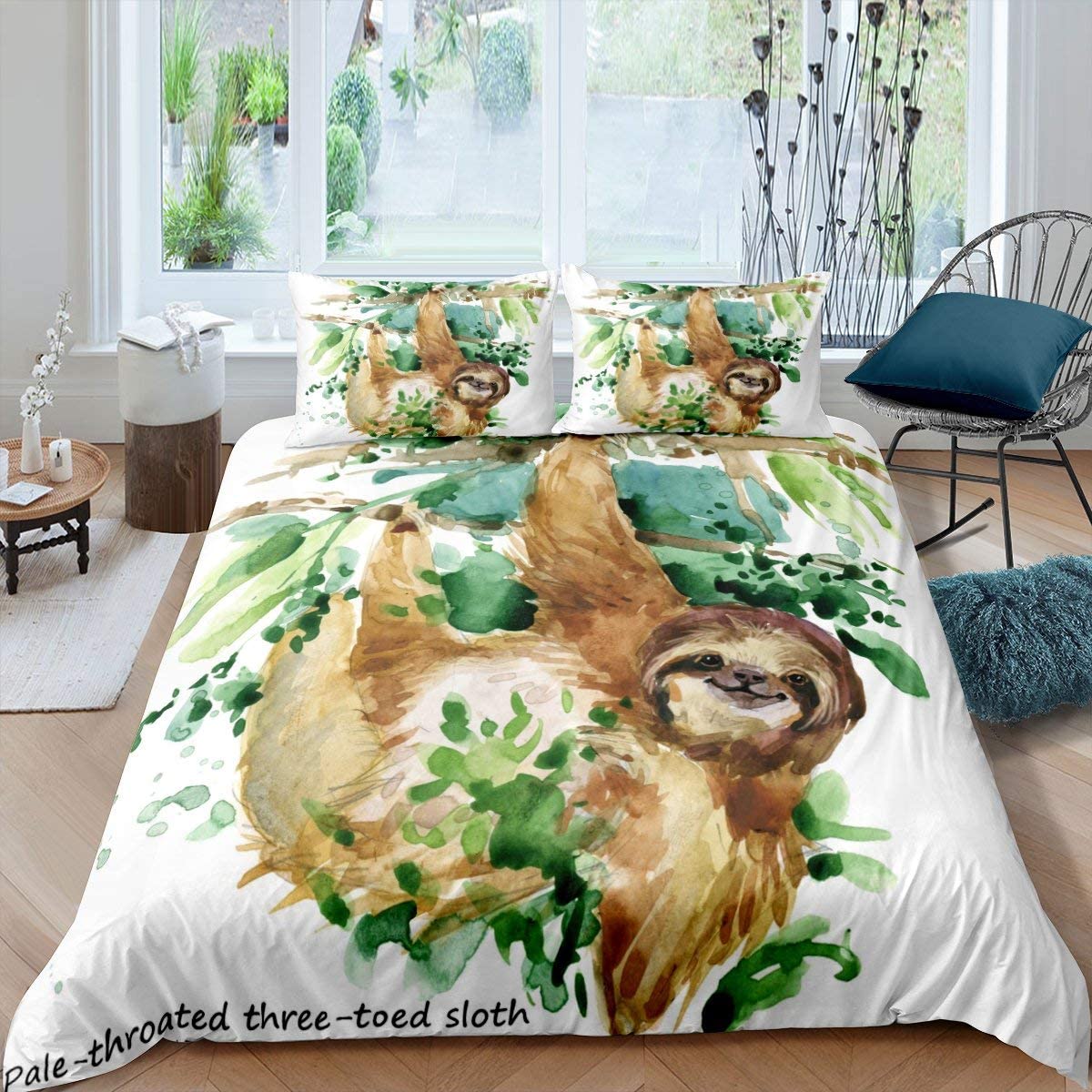 Price:$54.00 Sloth Duvet Cover King Size Tie Dye Exotic Bedding Set for Kids Boys Girls Children Australia Animal Comforter Cover Branches Natural Bedspread Cover with Corner Ties Bedroom Décor : Home & Kitchen