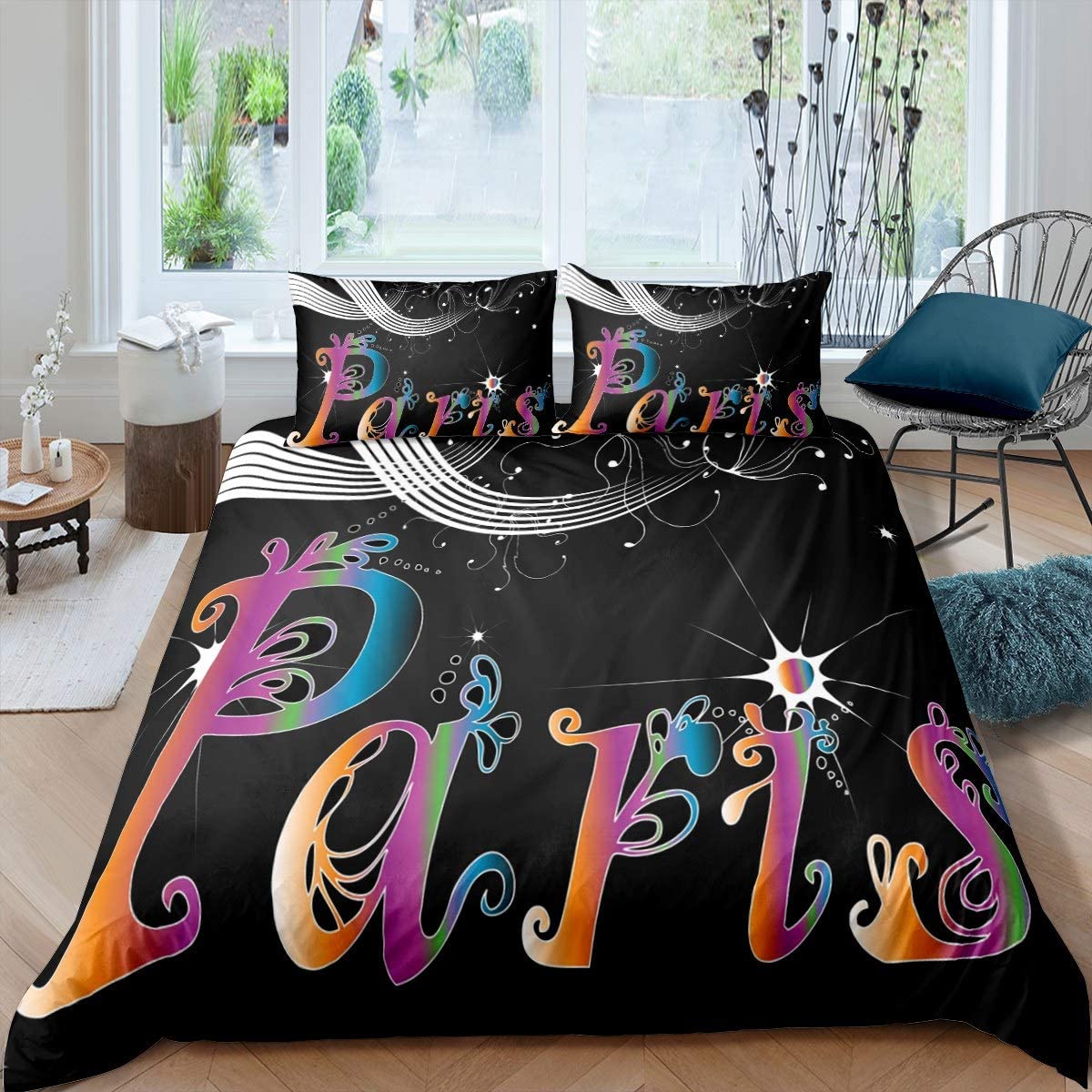 Price:$20.00 Theme Duvet Cover French Style Comforter Cover Colorful Bedding Set for Kids Girls Adults Women Chic Bedspread Cover Ultra Soft Modern Room Decor Full Size Bedclothes Zipper : Home & Kitchen