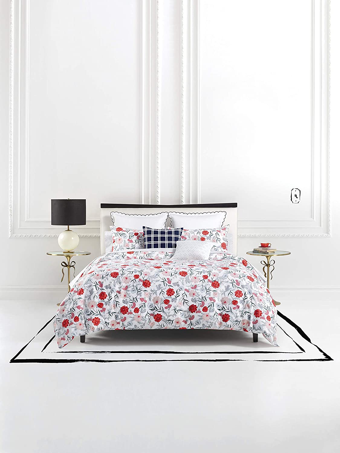 Price:$84.09 Spade New York Blossom Duvet Set, Twin, White/Red/Pink : Everything Else