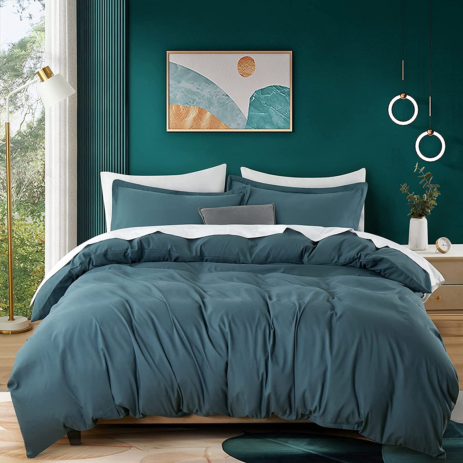 Price:$30.99 Pothuiny Steel Blue Duvet Cover Full/Queen Size Set - 3 Pieces Hotel-Quality Bedding Brushed Microfiber Comforter Cover with Zipper Closure, 1 Duvet Cover + 2 Pillow Shams : Home & Kitchen
