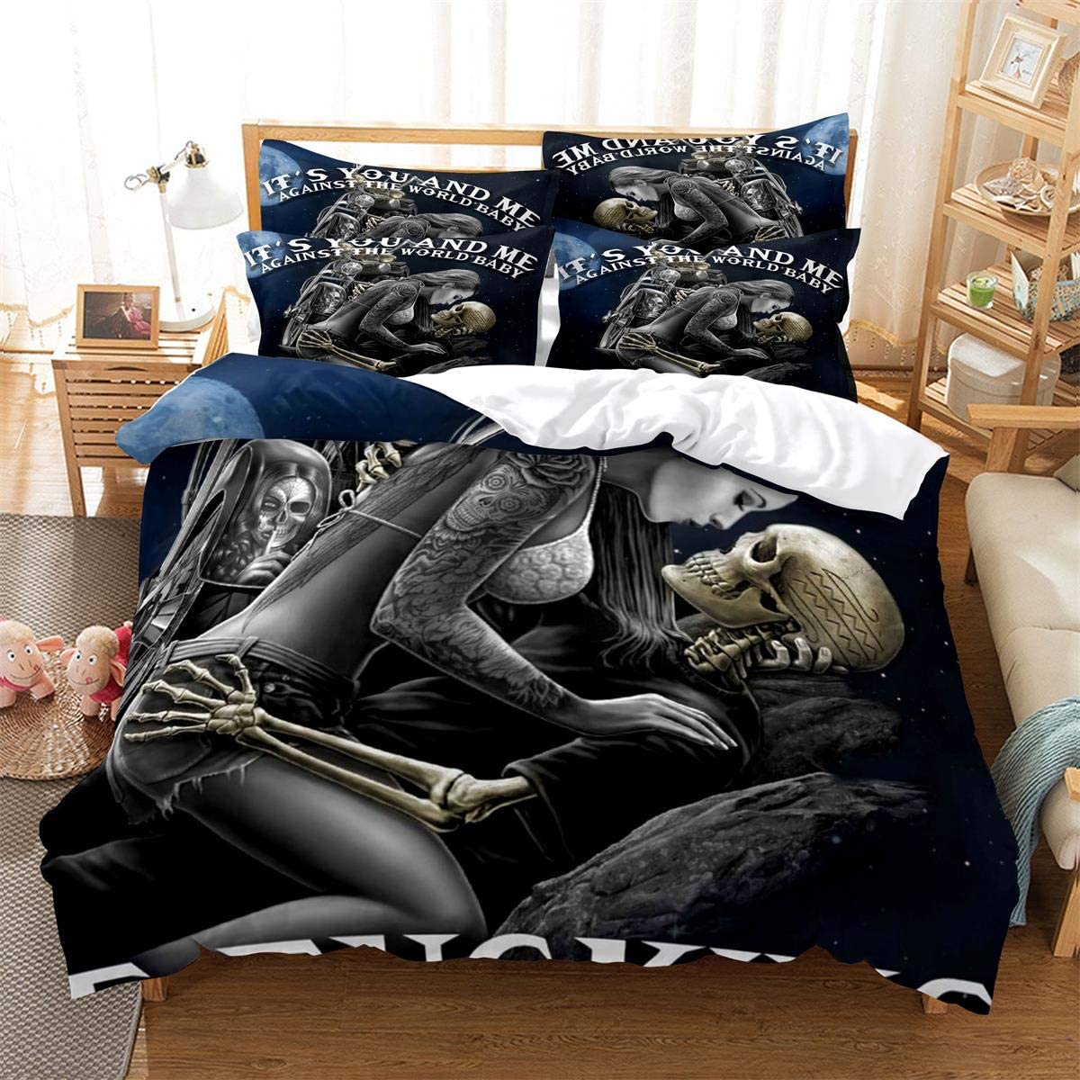 Price:$38.79 Duvet Cover Queen 3D Ride or Die Printed Bedding Duvet Cover with Zipper Closure for Adults 3 Pieces(1 Duvet Cover +2 Pillowcases) Soft Microfiber Bedding : Home & Kitchen