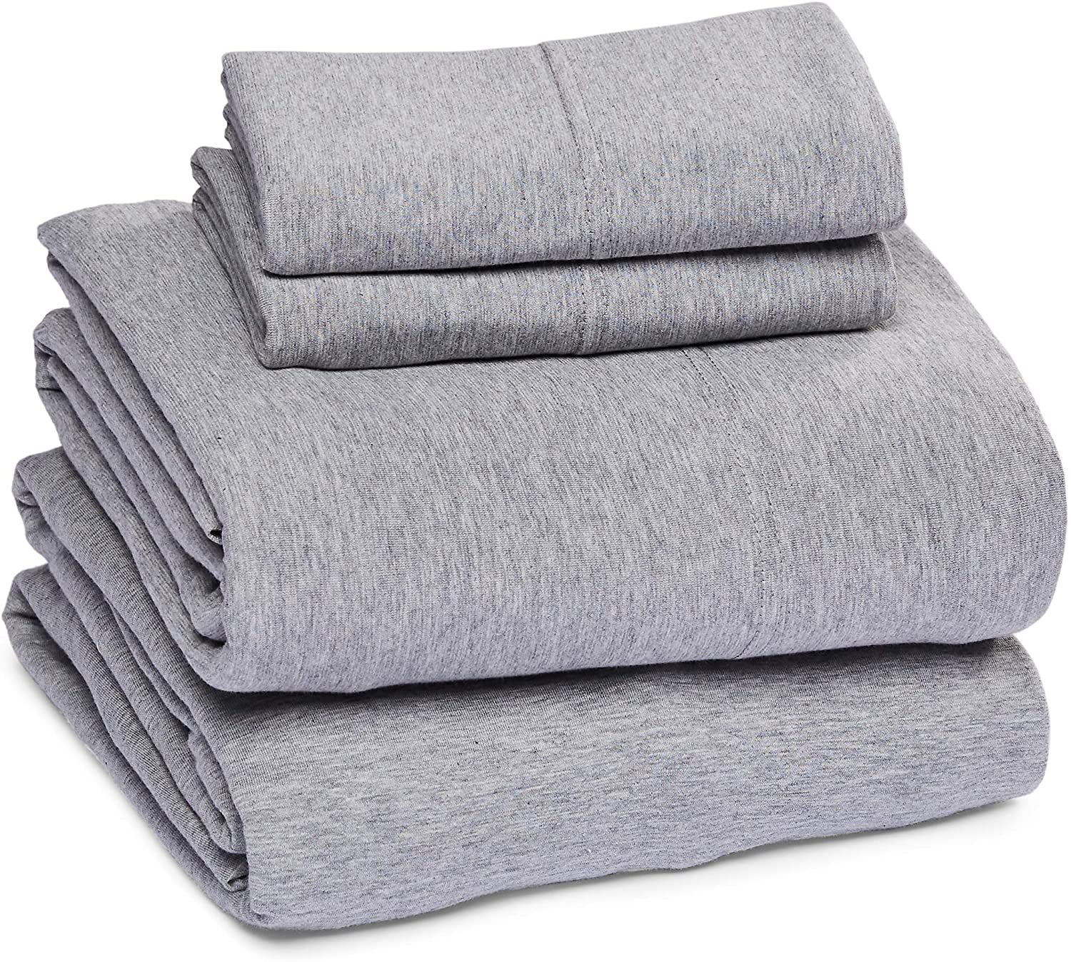 Price:$46.99 Basics Cotton Jersey Bed Sheet Set - King, Light Gray : Home & Kitchen