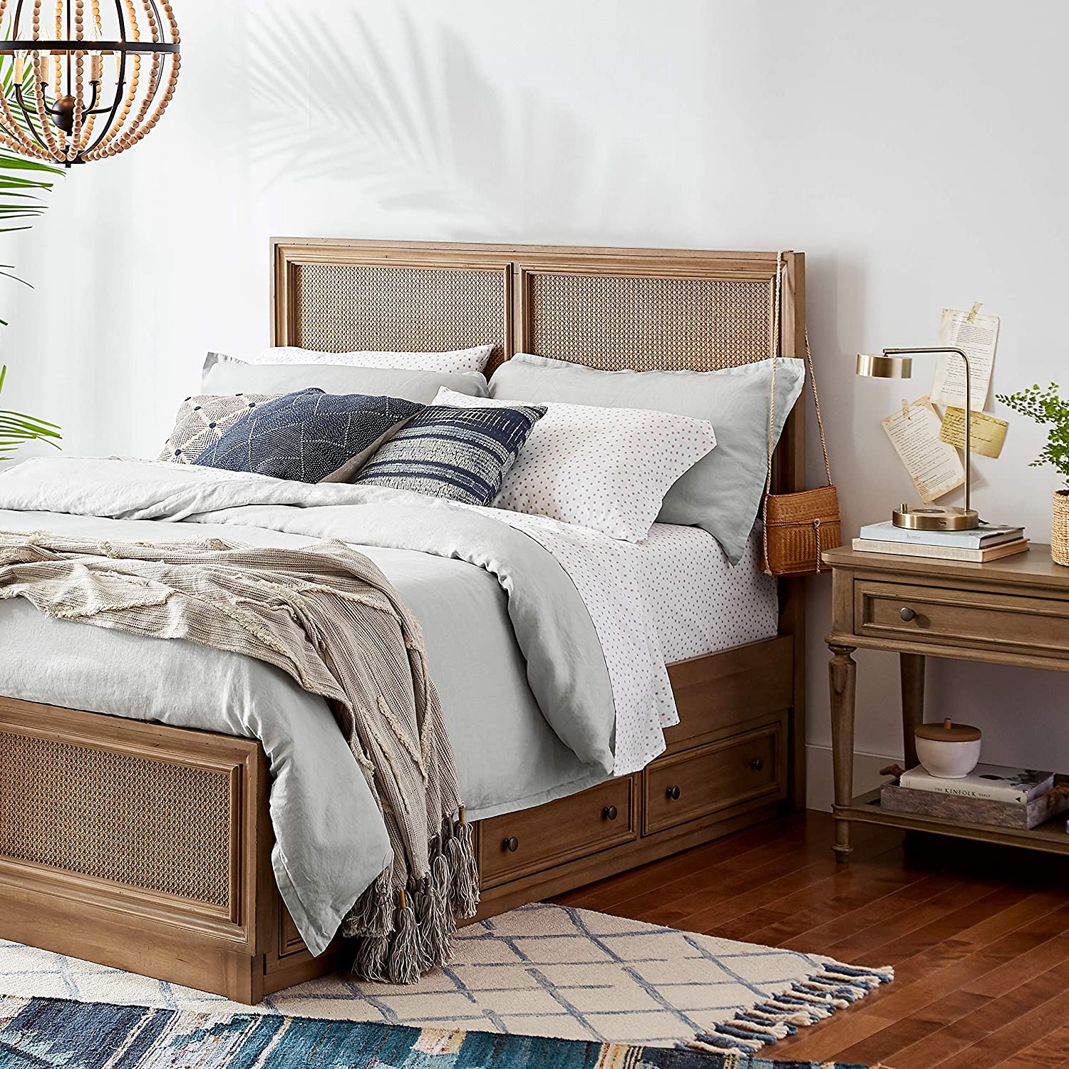 Price:$149.99 Brand – Stone & Beam Reversible Marcana Linen Duvet Cover Set, Full / Queen, 90" x 90", Grey, White : Home & Kitchen