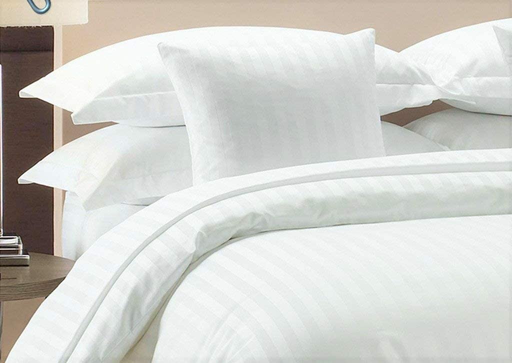 Price:$89.99 Cover Set with Zipper Closure 3pc Cover Set Oversized Super King (120'' x 98'') Size with Corner Ties,100% Egyptian Cotton 1000 Thread Count ( Oversized Super King Size White Stripe ) : Home & Kitchen