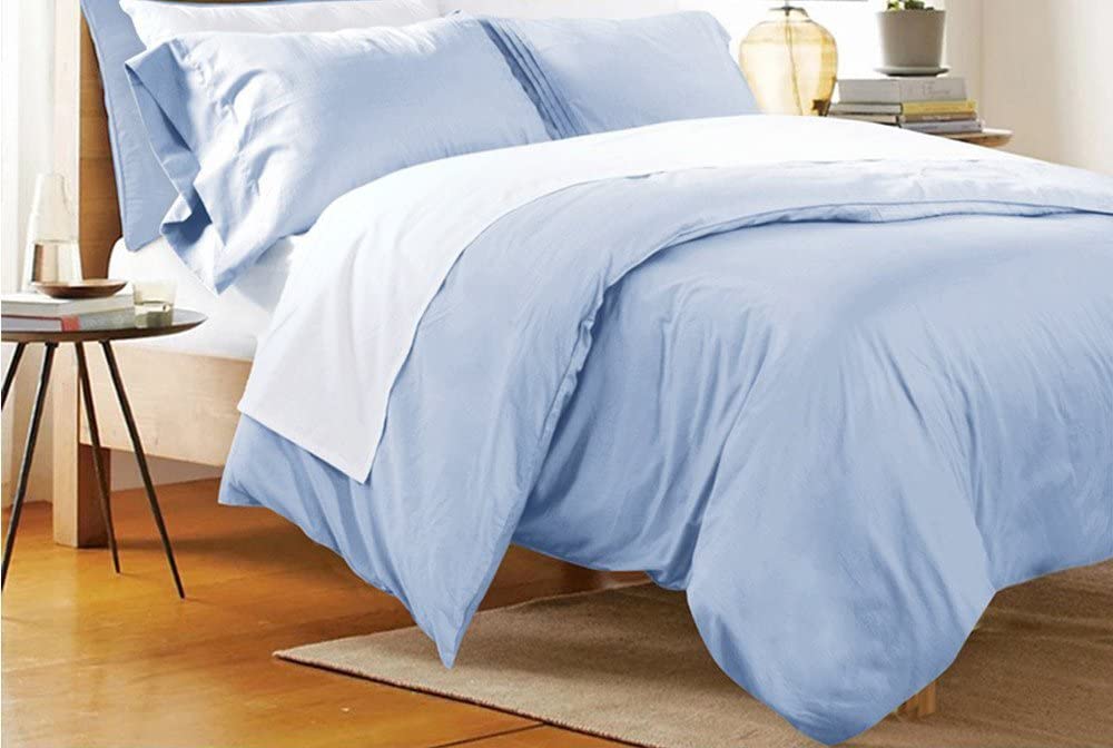 Price:$99.98 3 Piece 600 Thread Count Duvet Cover Sets, 100% Cotton Bedding Sets, Ultra Silky Soft Bedding Collection, Queen, Blue : Everything Else