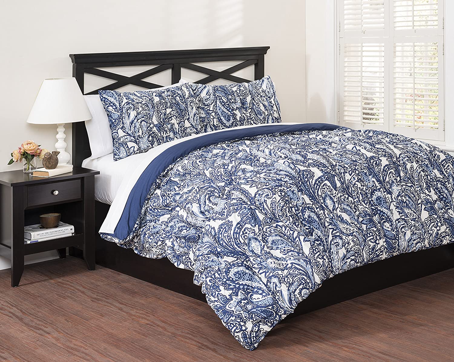 Price:$37.85 Paisley Indigo Reversible Duvet Set, Full/Queen, Full/Queen : Home & Kitchen